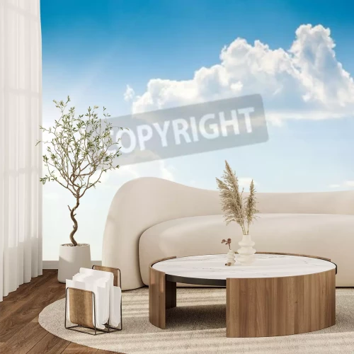 Fototapete Himmel mit flauschigen Wolken