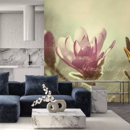 Sticker Magnolie auf einem Retro-Foto