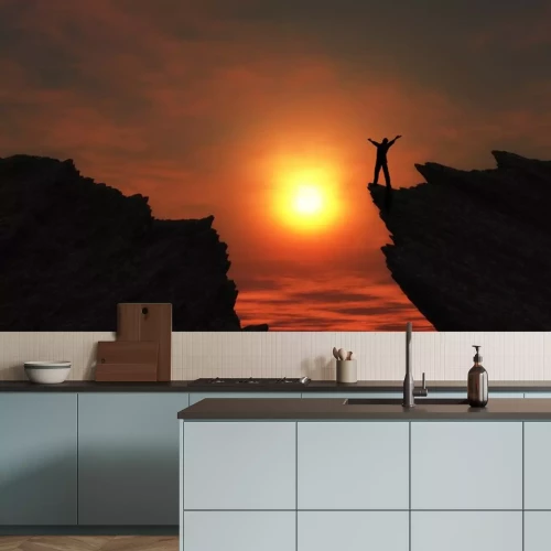 Sticker Männlich auf einem Berg