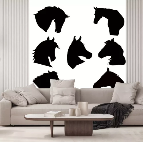Sticker Pferdekopf in verschiedenen Stellungen Grafik
