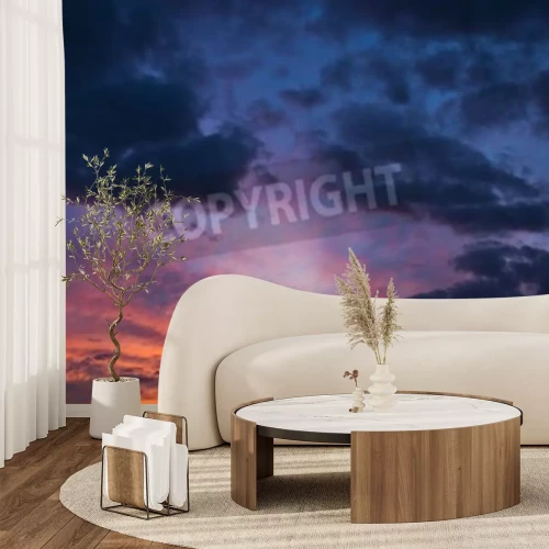 Fototapete Dunkle Landschaft am Abend