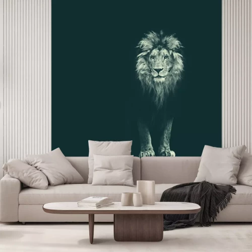 Sticker Savanne Löwe taucht aus der Dunkelheit auf