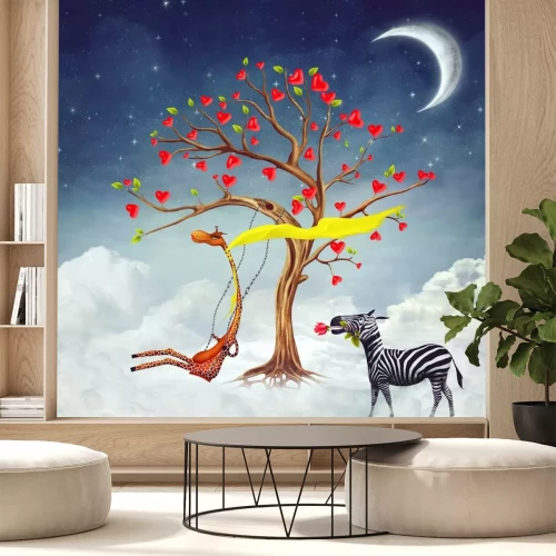 Sticker Zebra in surrealistischer Illustration