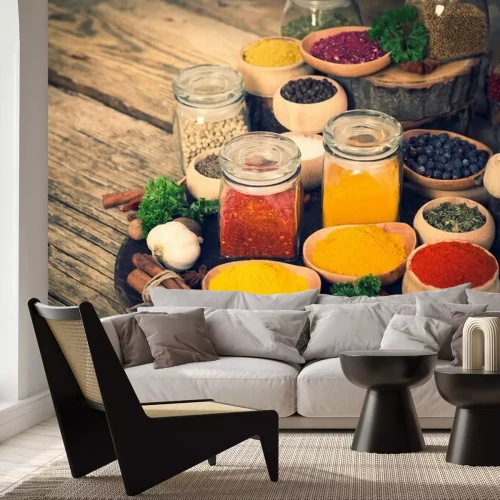 Sticker Gewürze in Schalen und Gläsern