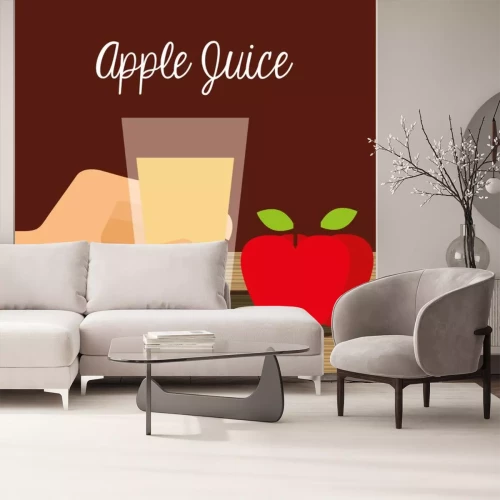 Sticker Apfelsaft und zwei Äpfel Grafik