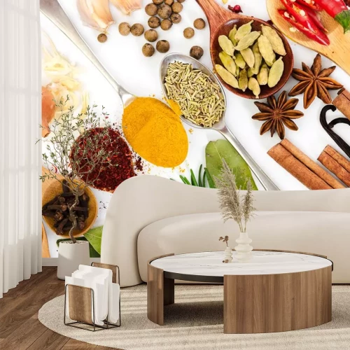 Sticker Gewürze weiß Hintergrund künstlerisches Foto