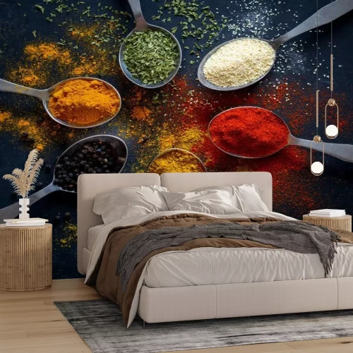 Sticker Pulverisierte Gewürze auf Löffeln