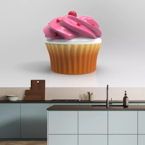 Sticker Cupcake mit Sahne 3d Grafik