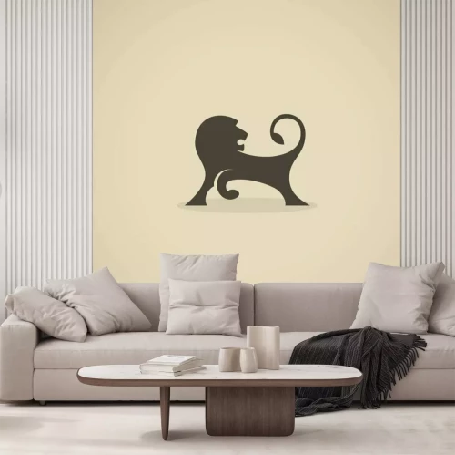 Sticker Silhouette eines Löwen mit erhobener Pfote