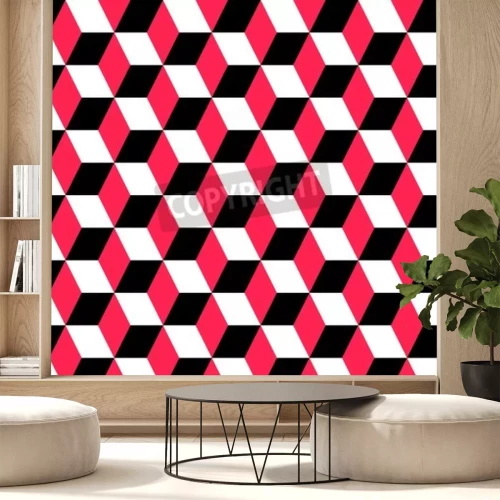 Fototapete Rosa Würfel 3D