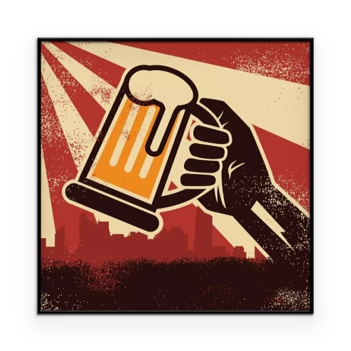 Poster Alte, stilisierte Illustration eines Bierkrugs