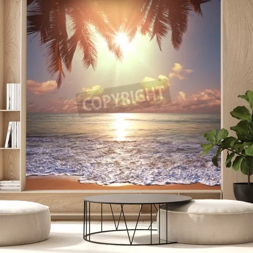 Fototapete Strand und tropisches Meer