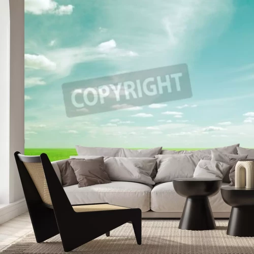 Fototapete Himmel über grünem Gras