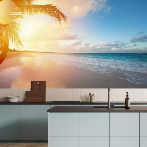 Fototapete Paradiesischer Blick auf tropischen Strand