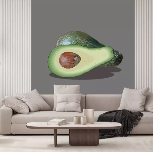 Sticker Moderne Grafik mit einer aufgeschnittene Avocado