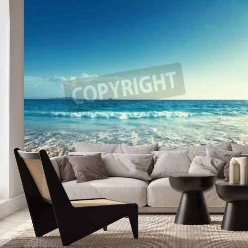 Fototapete Schäumende Wellen am Strand