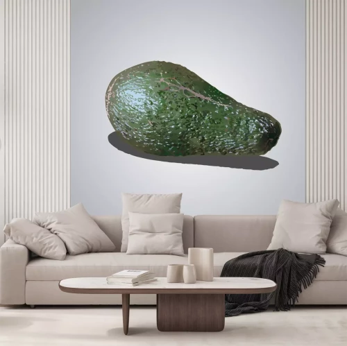 Sticker Realistische grafische Darstellung einer reifen Avocado