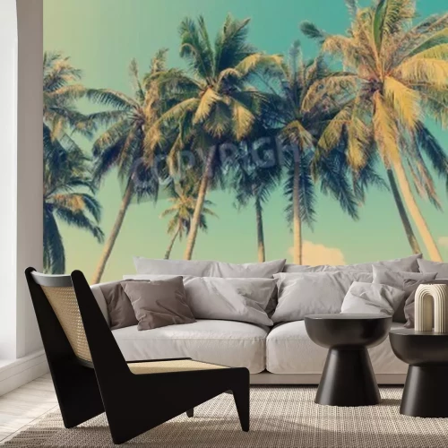 Fototapete Kokosnusspalmen Vintage