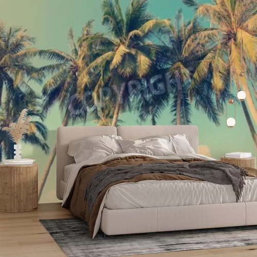 Fototapete Kokosnusspalmen Vintage