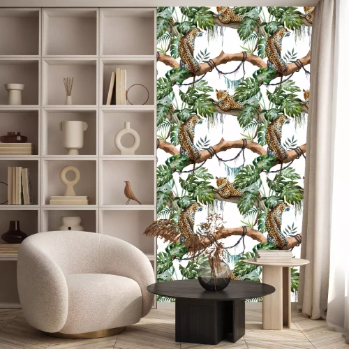 Tapete Leoparden an Zweigen