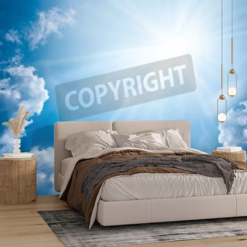 Fototapete Himmel mit zerstreuten Sonnenstrahlen