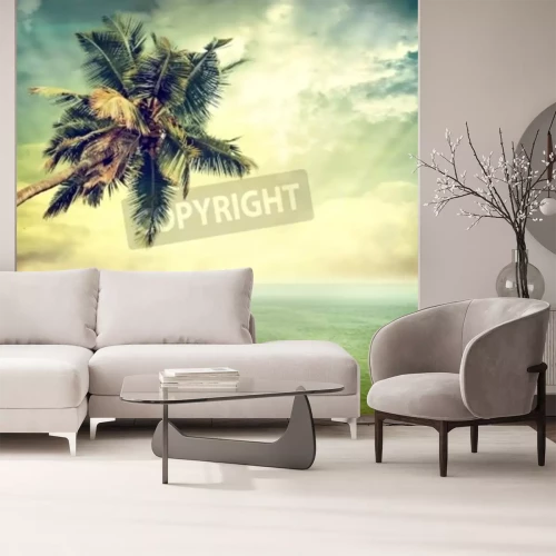 Fototapete Vintage Strand mit Palmen