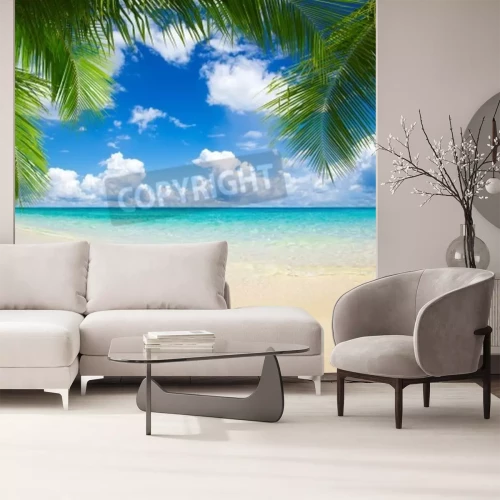 Fototapete Paradiesischer Blick auf den Strand