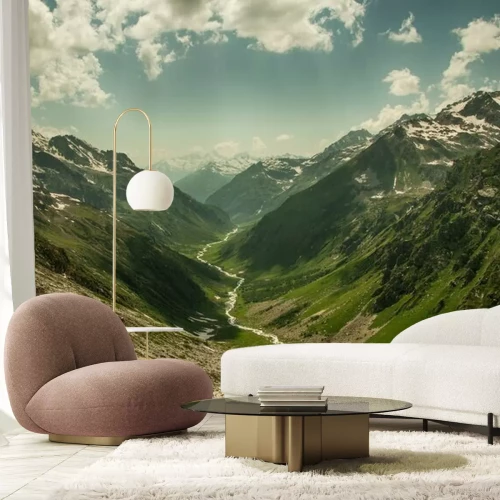 Fototapete Ein majestätischer, schneebedeckter Gipfel