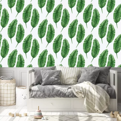 Tapete Üppig grüne Bananenblätter