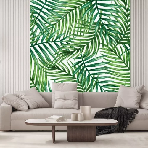 Fototapete Palmenblätter auf weißem Hintergrund