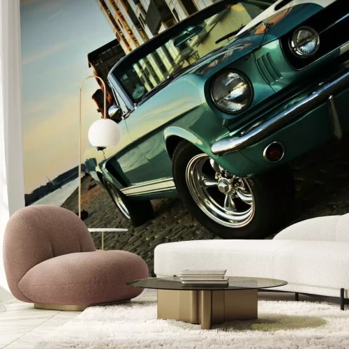 Sticker Shelby Replik des Mustang 350 in der untergehenden Sonne