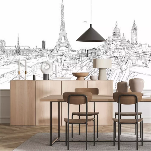 Sticker PARIS Stadt panoramische Skizze