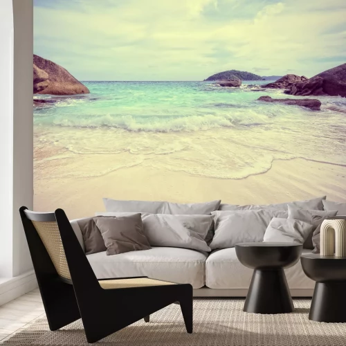 Fototapete Strand und Felsen am Meer