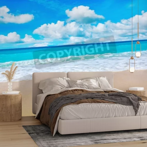 Fototapete Strand und kleine Wellen