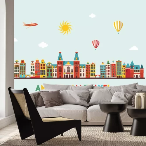 Sticker Skyline von Amsterdam. Abbildung