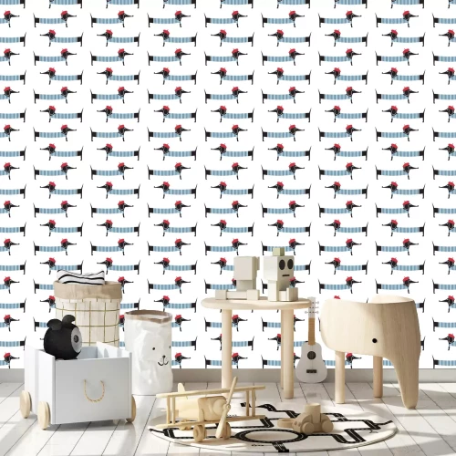 Tapete Hunde Dackel im französischen Stil