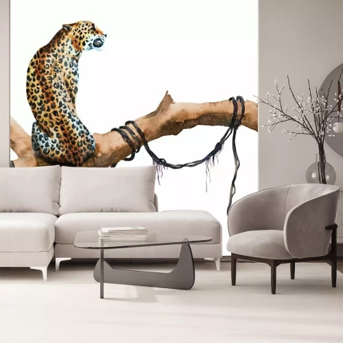 Sticker Aquarell-Rasterleopard