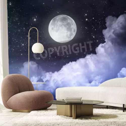 Fototapete Wolken, Mond und Sterne