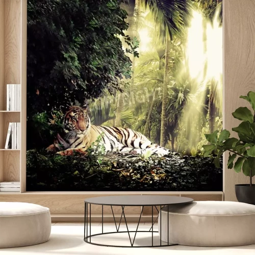 Fototapete Im dschungel liegender tiger