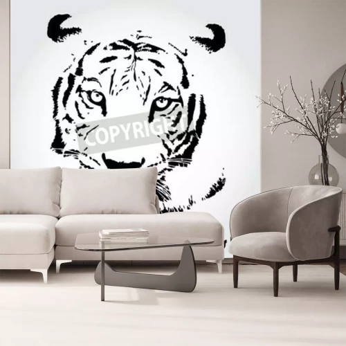 Fototapete Grafisches muster mit einem tiger