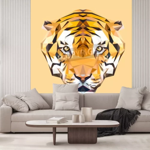 Fototapete Geometrischer tigerkopf