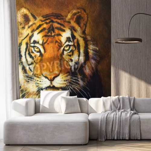 Fototapete Tiger-porträt in öl