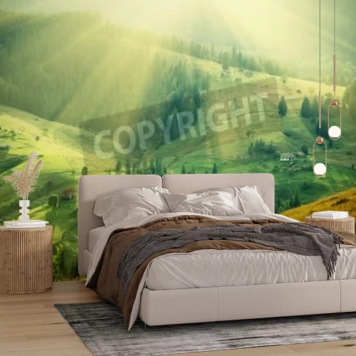 Fototapete Sonnenaufgang im Retro-Stil