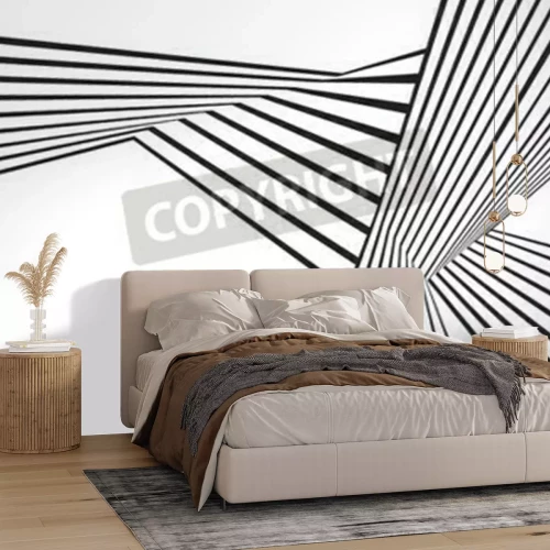 Fototapete Dreidimensionale schwarz-weiße Streifen