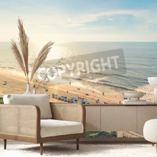 Fototapete Strand voller Touristen