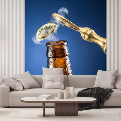 Sticker Alkoholische Getränke offene Flasche Bier