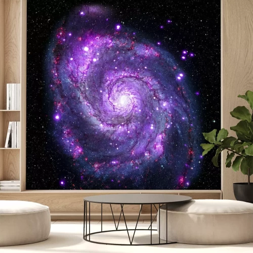 Sticker Eine Spiralgalaxie in Lilatönen