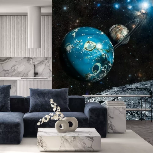 Fototapete Planeten im Weltraum 3D-Illustration