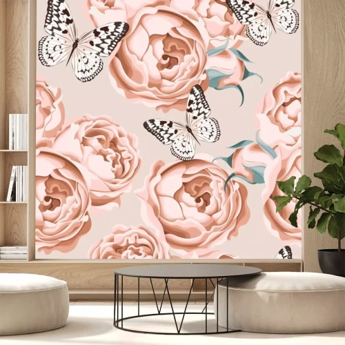 Sticker Rosen und schäbige Schmetterlinge