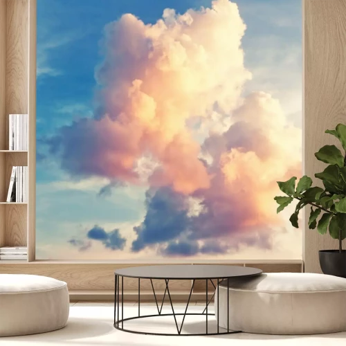 Fototapete Verschiedenfarbige Wolken am Himmel